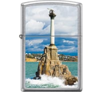 Зажигалка ZIPPO Севастополь с покрытием Street Chrome, серебряная, 38х13х57 мм, 207_Sevastopol 