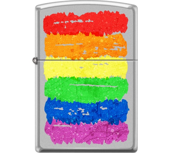 Зажигалка ZIPPO Радуга с покрытием Satin Chrome, матовая, 38x13x57 мм, 205_rainbow 1