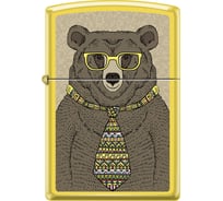 Зажигалка ZIPPO Медведь с покрытием Lemon, матовая, 38x13x57 мм, 24839_bear