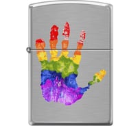 Зажигалка ZIPPO Ладонь, с покрытием Brushed Chrome, 38x13x57 мм, 200_palm