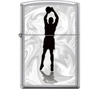 Зажигалка ZIPPO Баскетболист, с покрытием Street Chrome, 38x13x57 мм, 207_basketball