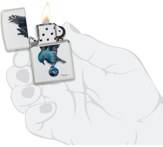 Зажигалка ZIPPO Spazuk, с покрытием White Matte,36x12x56 мм, 49091