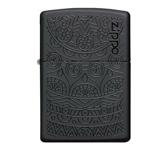 Зажигалка ZIPPO Tone on Tone Design, с покрытием Black Matte, 38x13x57 мм, 29989