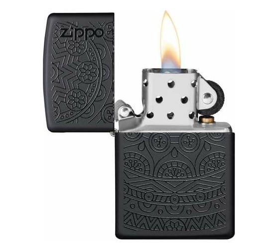 Зажигалка ZIPPO Tone on Tone Design, с покрытием Black Matte, 38x13x57 мм, 29989