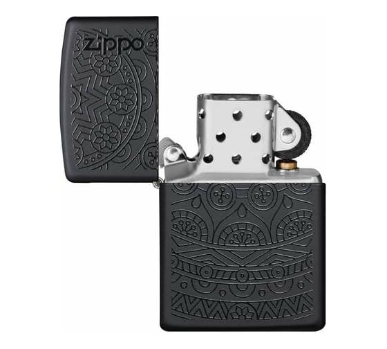 Зажигалка ZIPPO Tone on Tone Design, с покрытием Black Matte, 38x13x57 мм, 29989