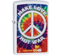 Зажигалка ZIPPO Woodstock с покрытием White Matte, 36x12x56 мм, 49013