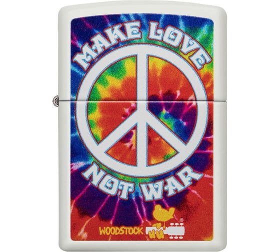 Зажигалка ZIPPO Woodstock с покрытием White Matte, 36x12x56 мм, 49013