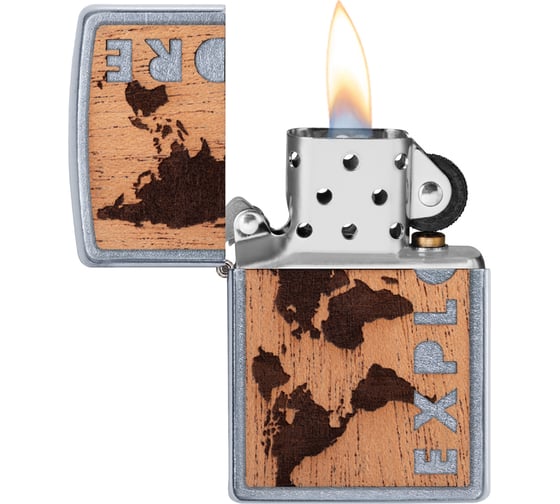 Зажигалка ZIPPO WOODCHUCK с покрытием Street Chrome, 38x13x57 мм, 49171