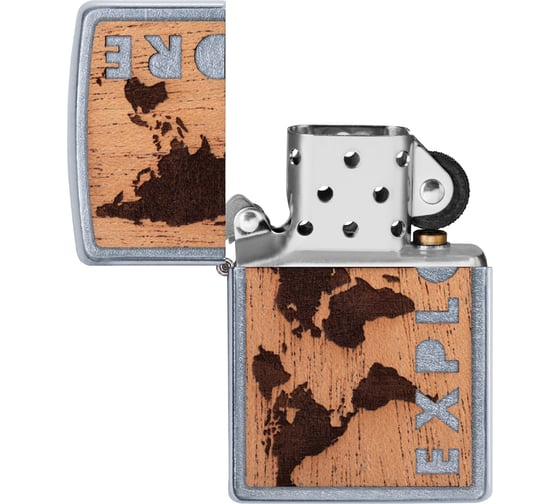 Зажигалка ZIPPO WOODCHUCK с покрытием Street Chrome, 38x13x57 мм, 49171