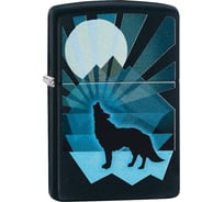 Зажигалка ZIPPO Wolf and Moon, с покрытием Black Matte, 36x12x56 мм, 29864