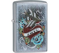 Зажигалка ZIPPO Vintage Tattoo, с покрытием Street Chrome, 38x13x57 мм, 29874