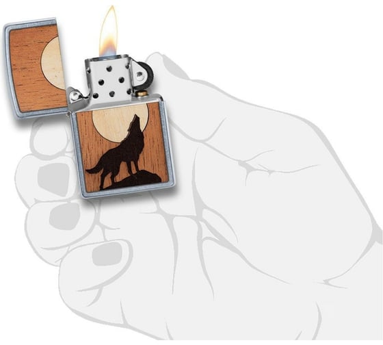 Зажигалка ZIPPO WOODCHUCK с покрытием Street Chrome, 36x12x56 мм, 49043