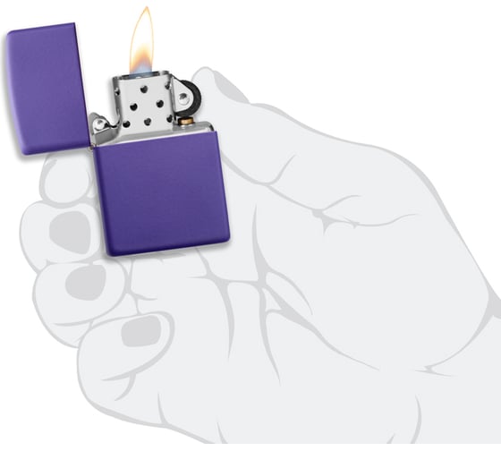 Зажигалка ZIPPO Classic, с покрытием Purple Matte, 38x13x57 мм, 237