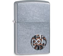 Зажигалка ZIPPO Button, с покрытием Street Chrome, 38x13x57 мм, 29872