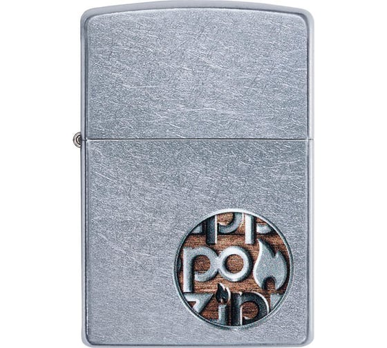 Зажигалка ZIPPO Button, с покрытием Street Chrome, 38x13x57 мм, 29872