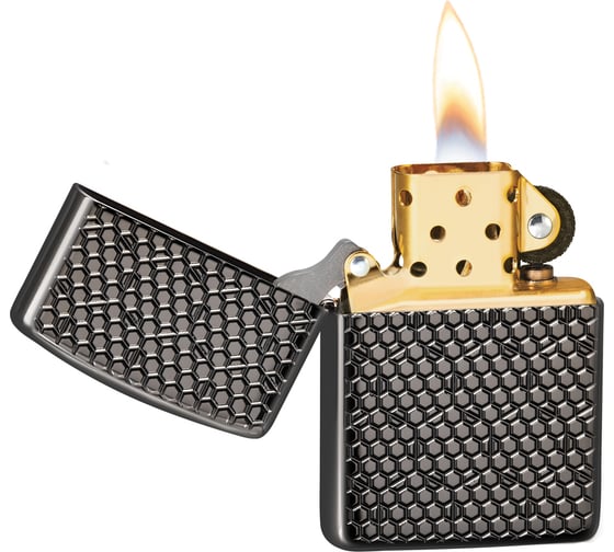 Зажигалка ZIPPO Armor, с покрытием Black Ice, 38x13x57 мм, 49021