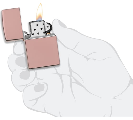 Зажигалка ZIPPO Classic, с покрытием High Polish Rose Gold, 38х13х57 мм, 49190