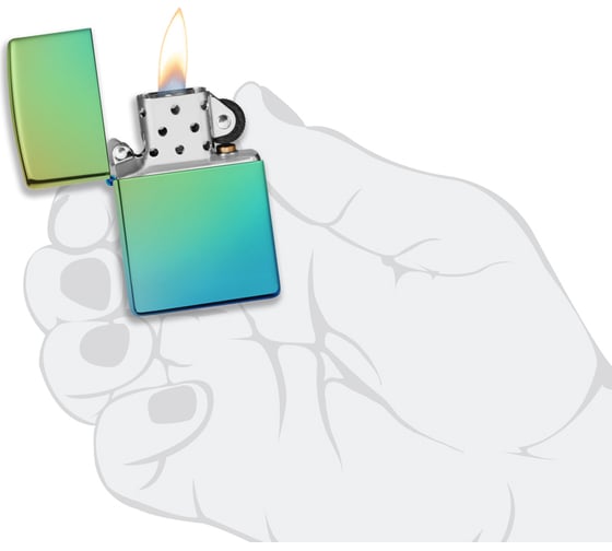 Зажигалка ZIPPO Classic, с покрытием High Polish Teal, 36x12x56 мм, 49191