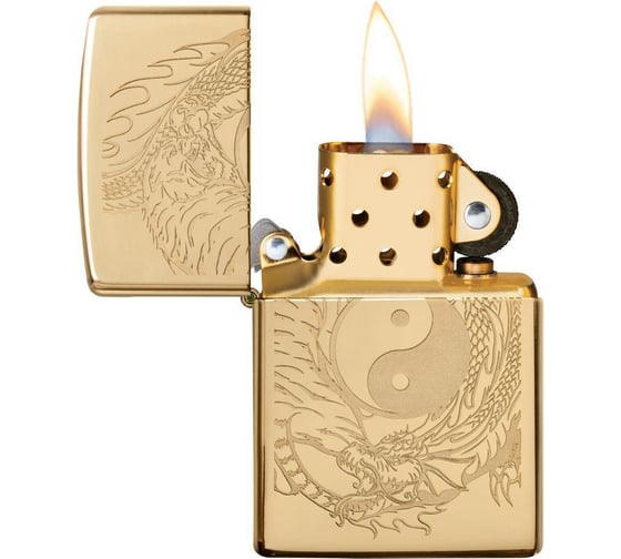 Зажигалка ZIPPO Classic, с покрытием High Polish Brass, 38x13x57 мм, 49024