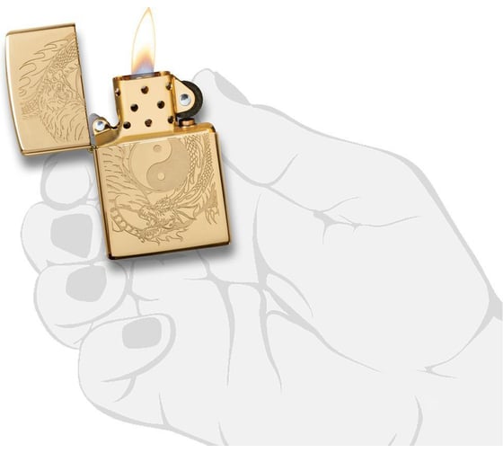 Зажигалка ZIPPO Classic, с покрытием High Polish Brass, 38x13x57 мм, 49024