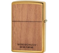 Зажигалка ZIPPO WOODCHUCK, с покрытием Brushed Brass, 38x13x57 мм, 29901