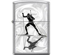 Зажигалка ZIPPO Биатлонист, с покрытием Street Chrome, 38x13x57 мм, 207_biathlon