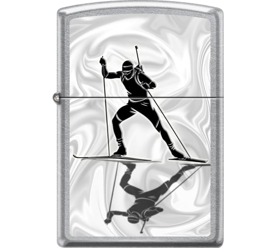 Зажигалка ZIPPO Биатлонист, с покрытием Street Chrome, 38x13x57 мм, 207_biathlon 1