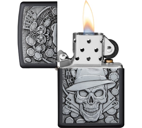 Зажигалка ZIPPO Classic, с покрытием Black Matte, 36x12x56 мм, 49183