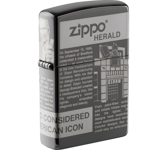 Зажигалка ZIPPO Classic, с покрытием Black Ice, 38х13х57 мм, 49049