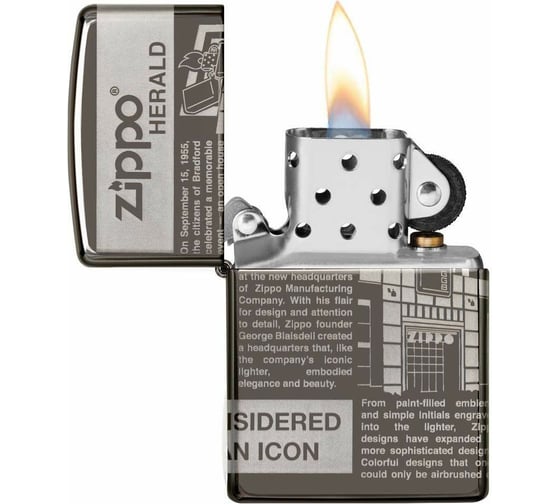 Зажигалка ZIPPO Classic, с покрытием Black Ice, 38х13х57 мм, 49049