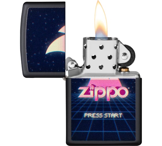 Зажигалка ZIPPO Classic, с покрытием Black Matte, 38x13x57 мм, 49115