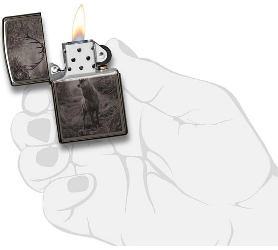 Зажигалка ZIPPO Classic, с покрытием Black Ice, 38х13х57 мм, 49059
