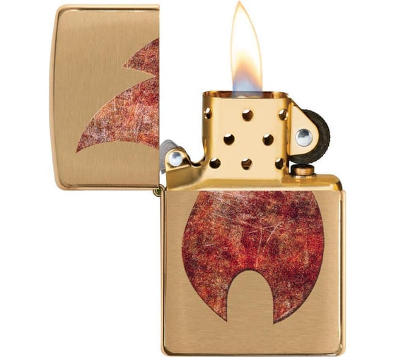 Зажигалка ZIPPO Rusty Flame, с покрытием Brushed Brass, 36x12x56 мм, 29878