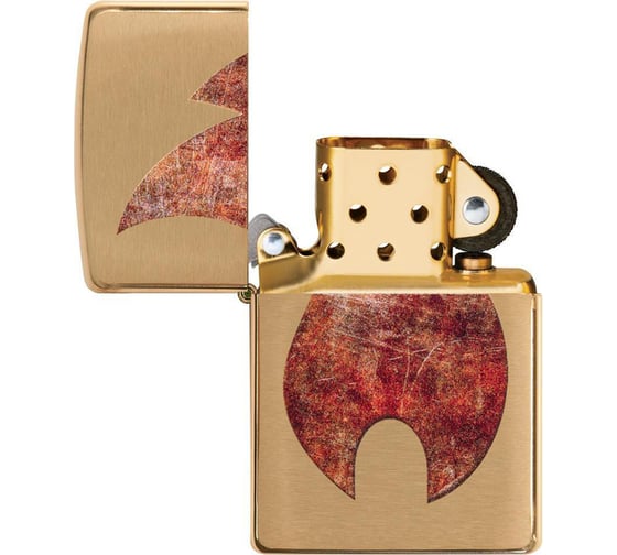 Зажигалка ZIPPO Rusty Flame, с покрытием Brushed Brass, 36x12x56 мм, 29878