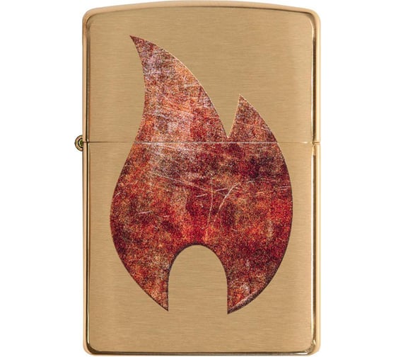 Зажигалка ZIPPO Rusty Flame, с покрытием Brushed Brass, 36x12x56 мм, 29878