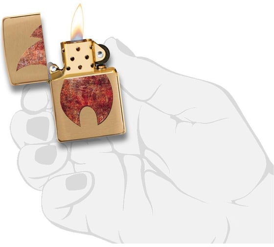 Зажигалка ZIPPO Rusty Flame, с покрытием Brushed Brass, 36x12x56 мм, 29878