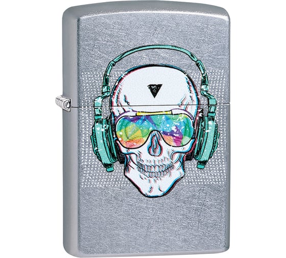 Зажигалка ZIPPO Skull Headphone, с покрытием Street Chrome, 38x13x57 мм, 29855 1