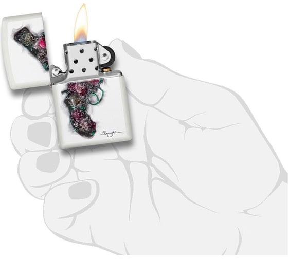 Зажигалка ZIPPO Spazuk, с покрытием White Matte, 38x13x57 мм, 29894