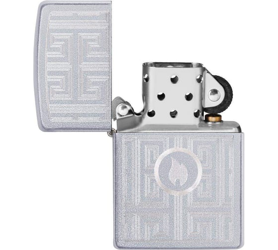 Зажигалка ZIPPO Labyrinth, с покрытием Satin Chrome, 36x12x56 мм, 29857