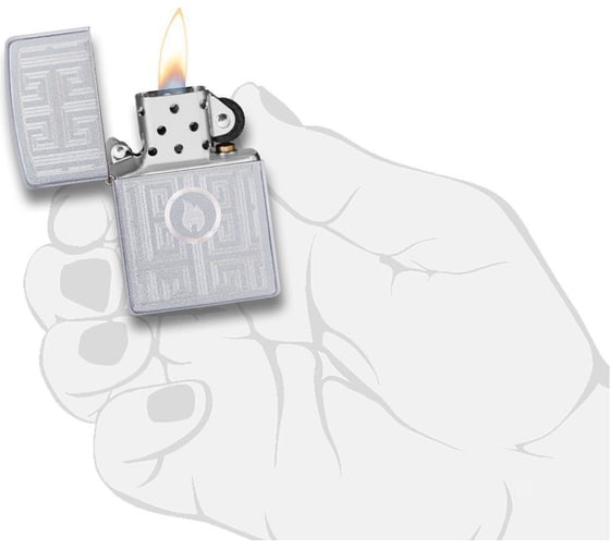Зажигалка ZIPPO Labyrinth, с покрытием Satin Chrome, 36x12x56 мм, 29857