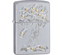 Зажигалка ZIPPO Money Tree Design, с покрытием Satin Chrome, 38x13x57 мм, 29999