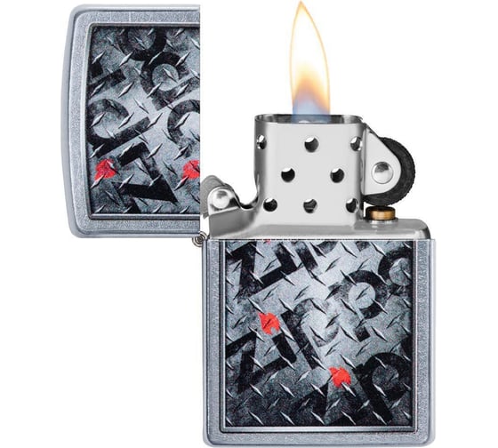 Зажигалка ZIPPO Diamond, с покрытием Street Chrome, 38x13x57 мм, 29838