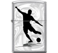 Зажигалка ZIPPO Футболист, с покрытием Street Chrome, 38x13x57 мм, 207_football