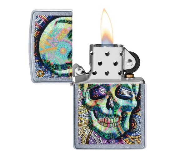 Зажигалка ZIPPO Classic, с покрытием Street Chrome, 38x13x57 мм, 49140
