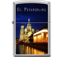 Зажигалка Zippo Храм Спаса-на-Крови, с покрытием High Polish Chrome, 38x13x57 мм, 250 ST PETERSBURG CHURCH