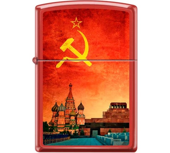 Зажигалка Zippo Красная Москва, с покрытием Red Matte, 38x13x57 мм, 233 SOVIET DESIGN 1