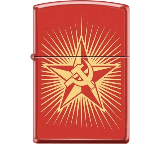 Зажигалка Zippo Серп и Молот на Звезде, с покрытием Red Matte, 38x13x57 мм, 233 RUSSIAN HAMMER SICKLE 1