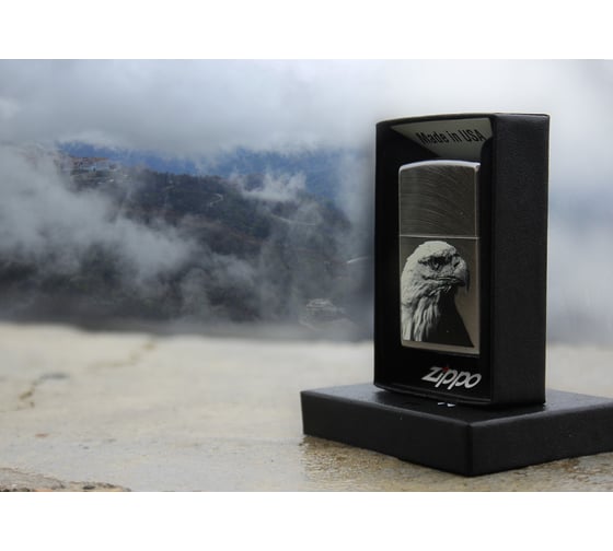 Зажигалка Zippo Орёл, с покрытием Chrome Arch, 38x13x57 мм, 24647 EAGLE HEAD