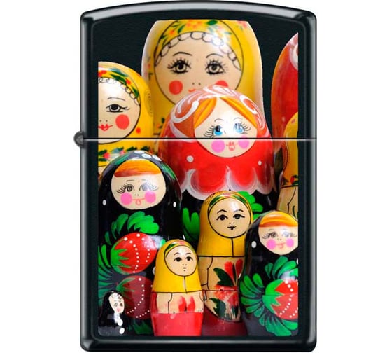 Зажигалка Zippo Матрёшки, с покрытием Black Matte, 38x13x57 мм, 218 MATROSHKA DOLL 1