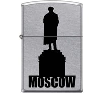 Зажигалка Zippo Памятник Пушкину, с покрытием Street Chrome, 38x13x57 мм, 207 MOSCOW SILHOUETTE
